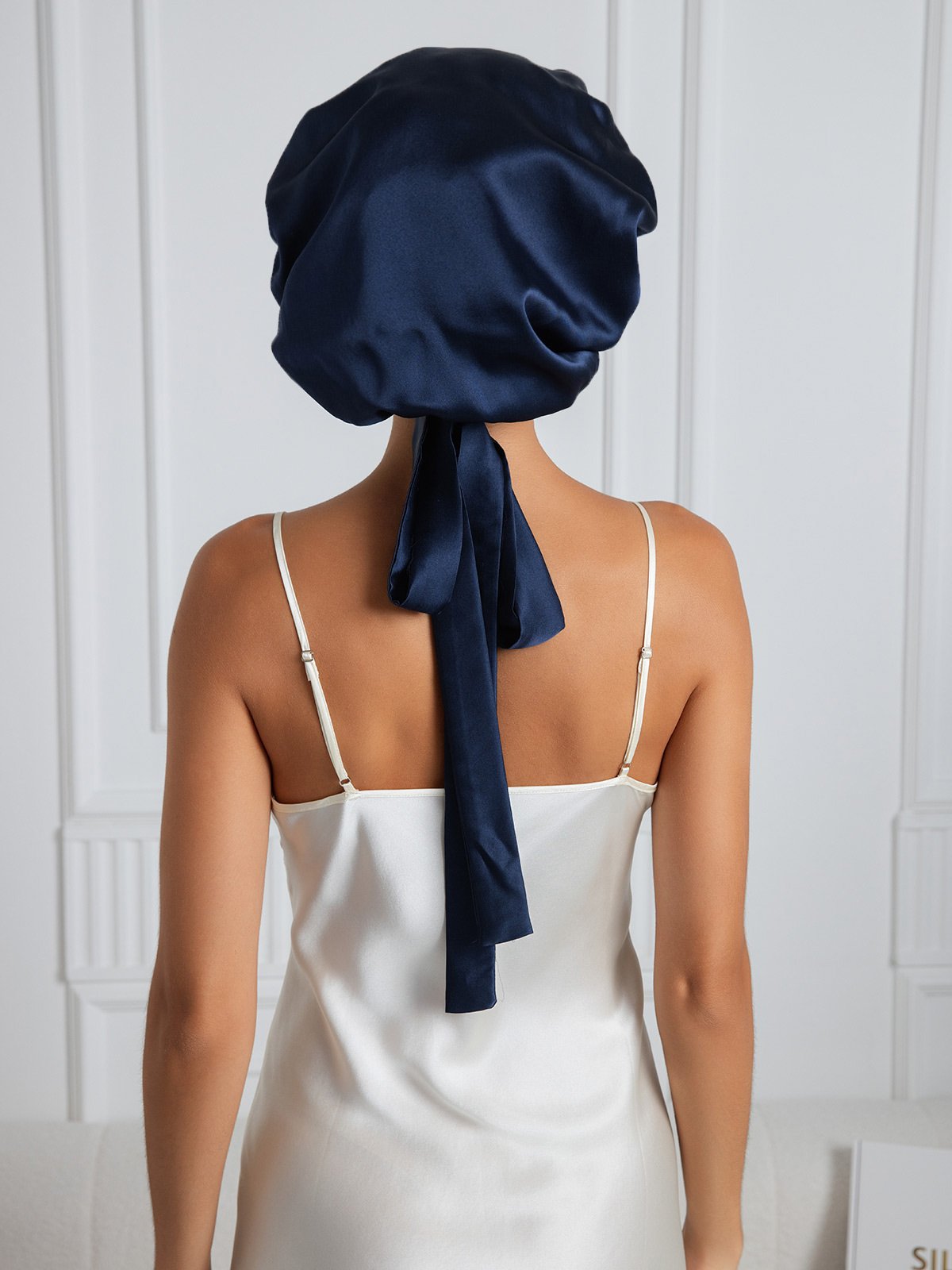 [Dark Blue] SilkSilky-UK Pure Silk Sleep Cap 003