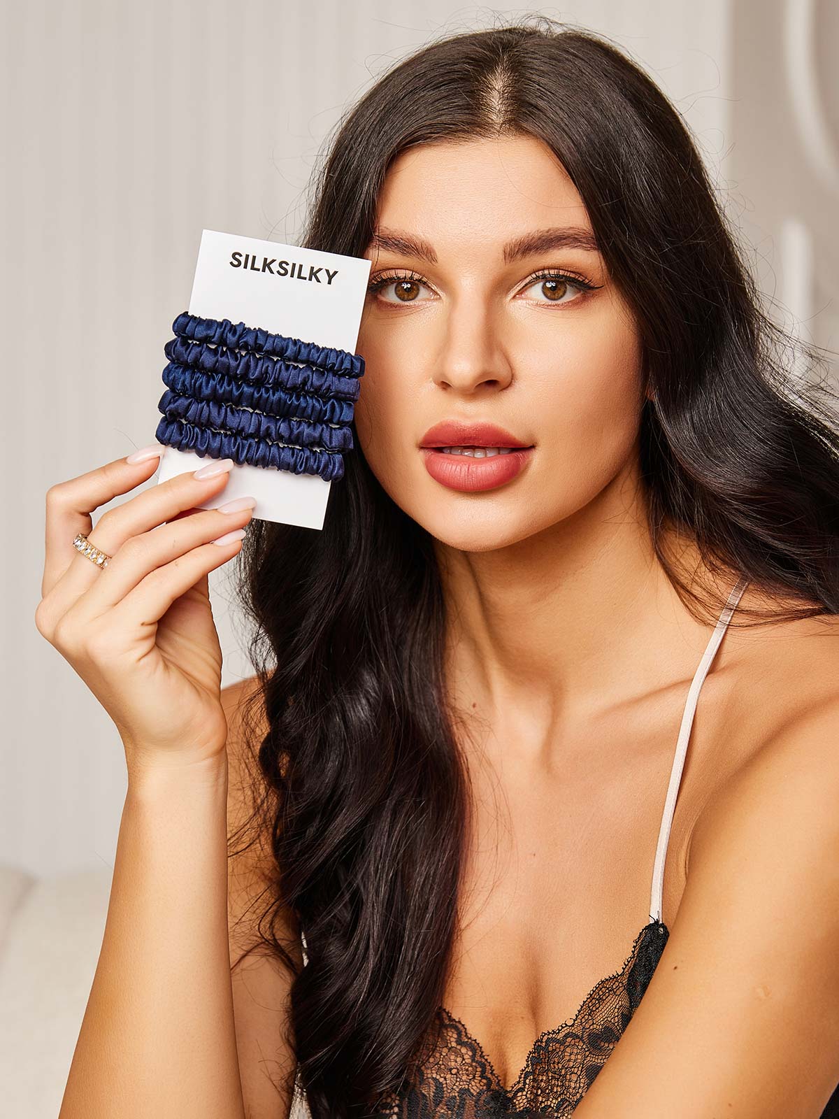 [Dark Blue] SilkSilky-UK Scrunchie 001