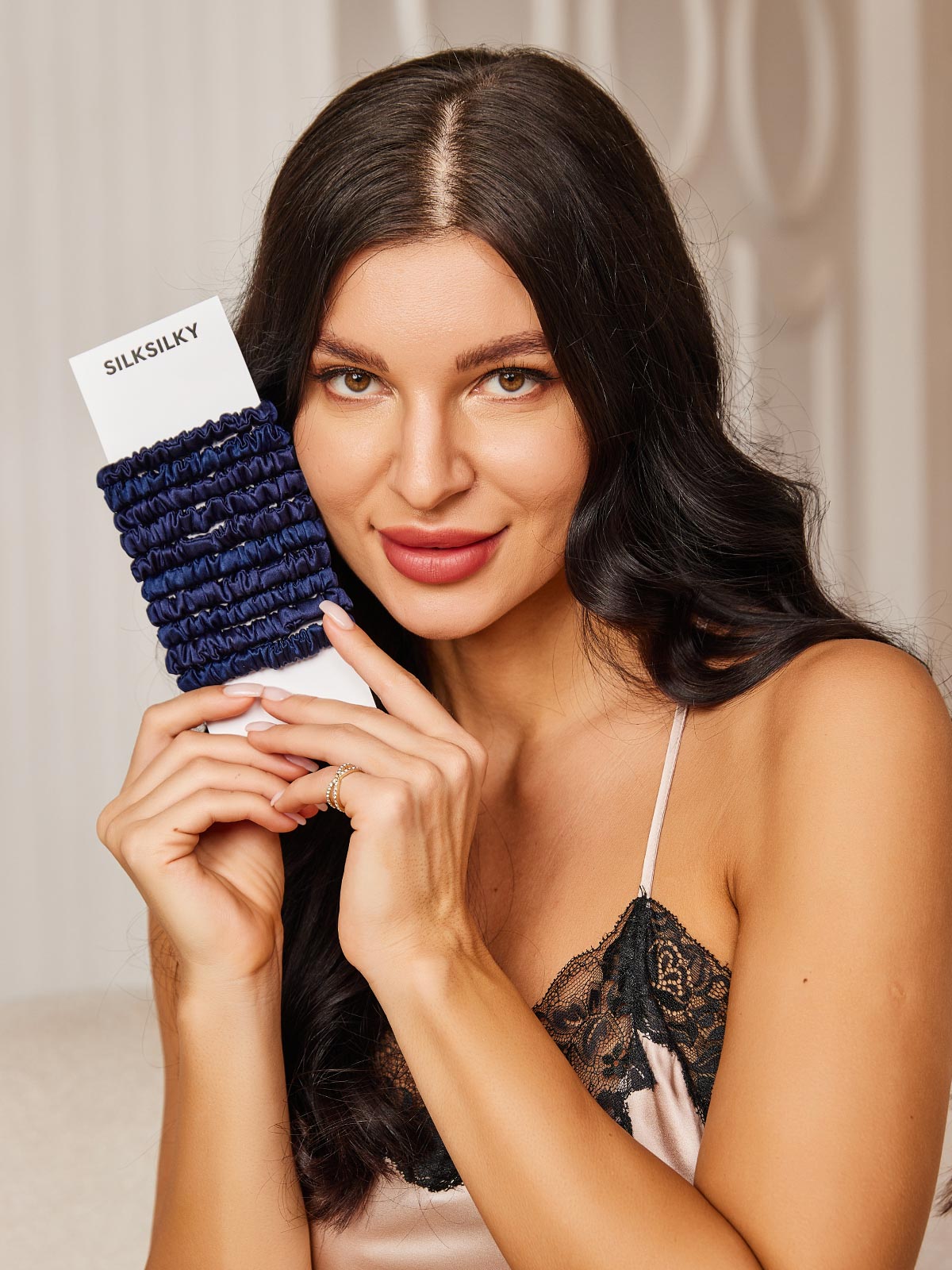 [Dark Blue] SilkSilky-UK 19Momme Scrunchie 003