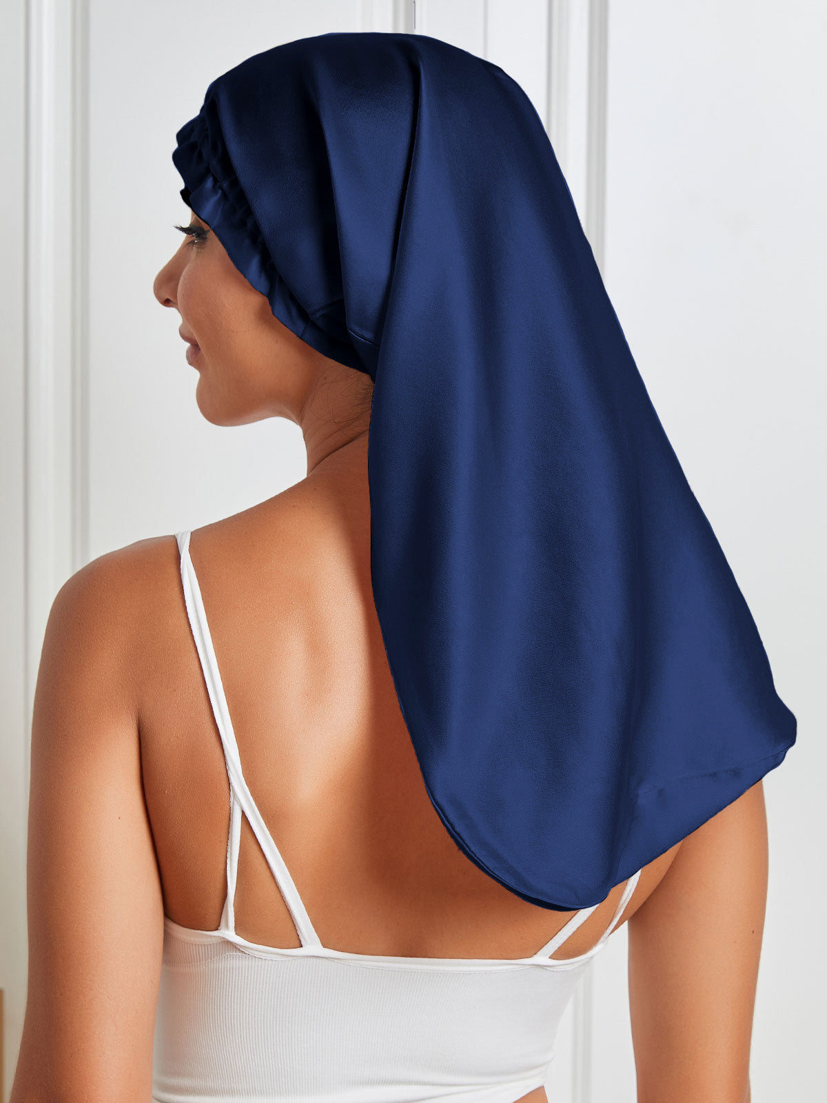 [Dark Blue] SilkSilky-UK Pure Silk Sleep Cap 006