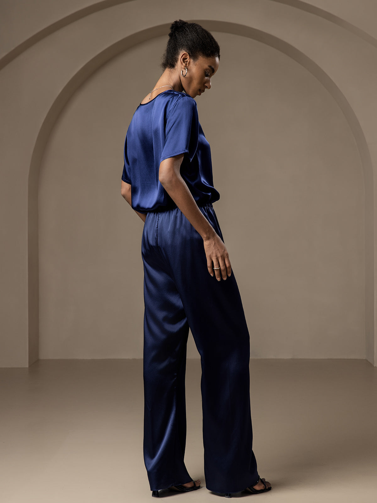 [Dark Blue] SilkSilky-UK Pure Silk Womens Pants 002