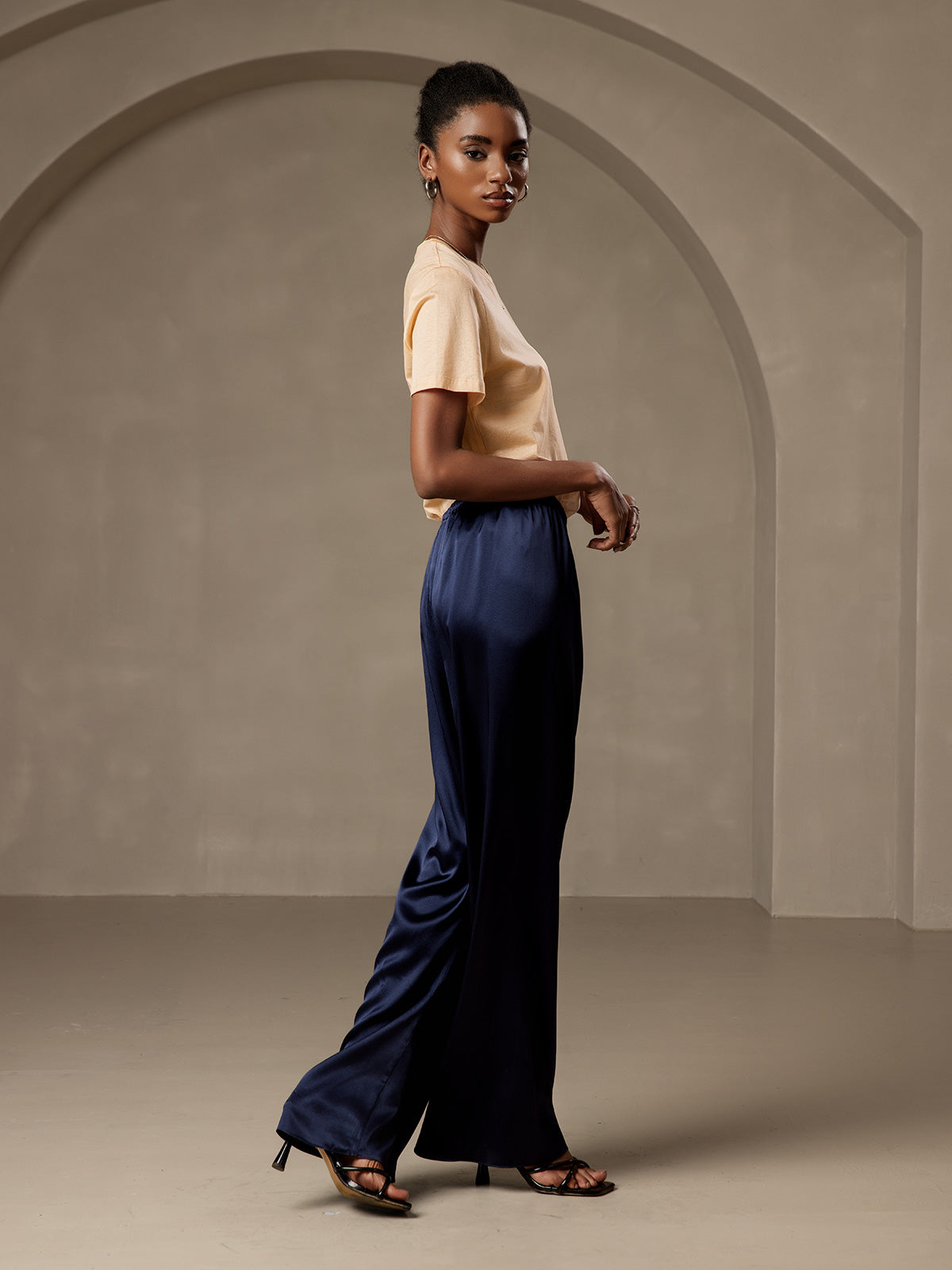 [Dark Blue] SilkSilky-UK Pure Silk Womens Pants 004