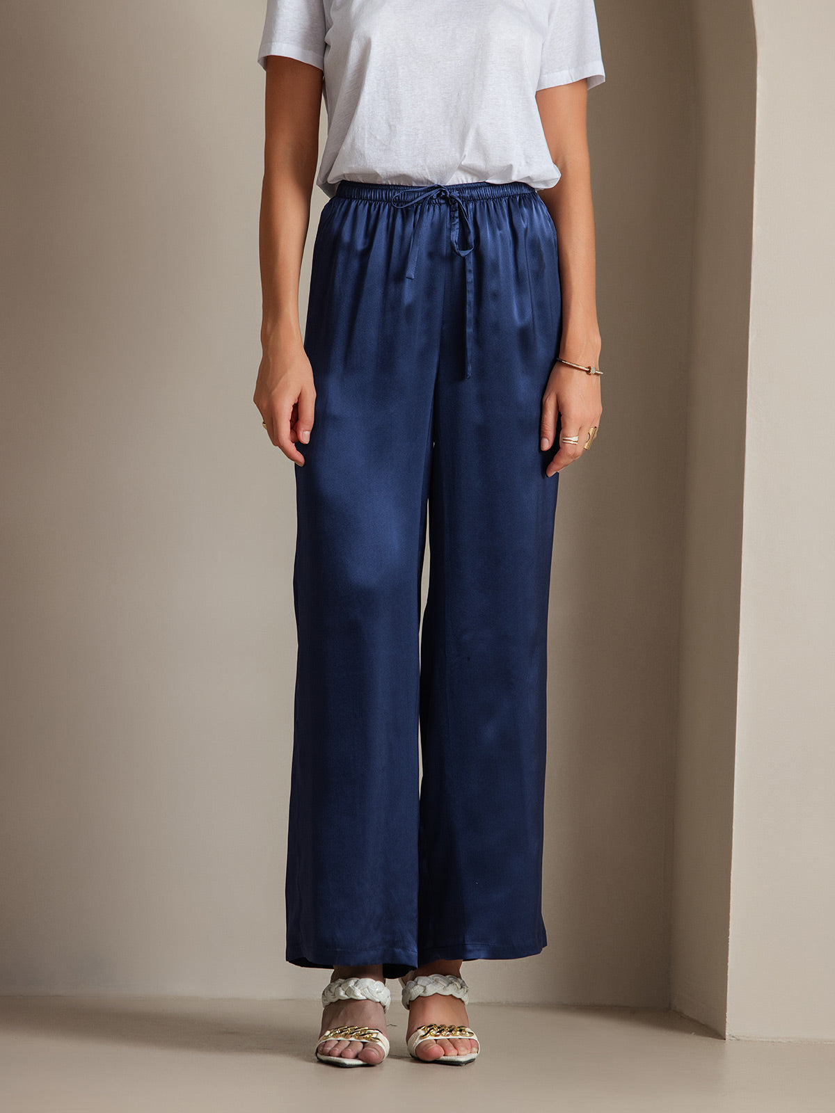 [Dark Blue] SilkSilky-UK Pure Silk Womens Pants 006