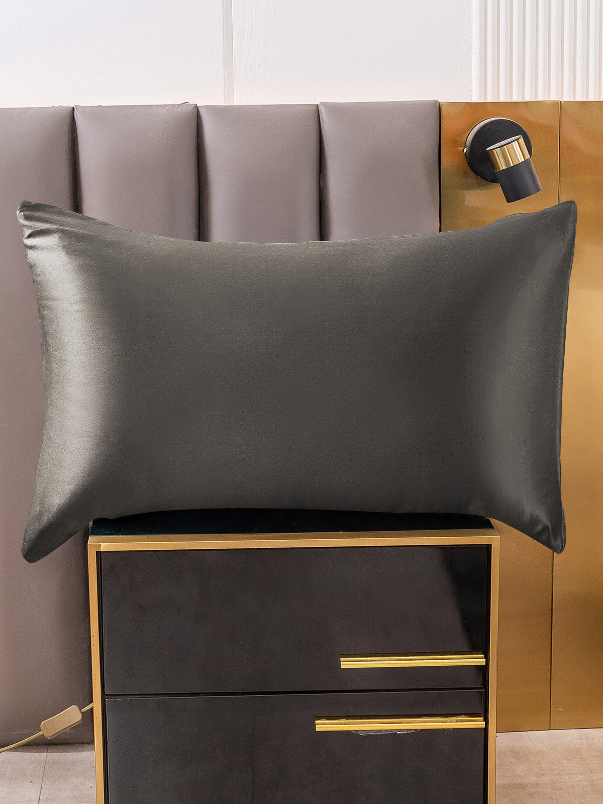 [Dark Gray] SilkSilky-UK 30Momme Pure Silk Pillowcase 001