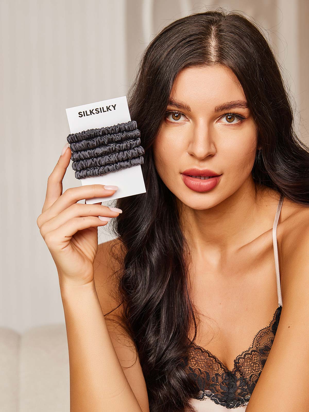 [Dark Gray] SilkSilky-UK Scrunchie 001