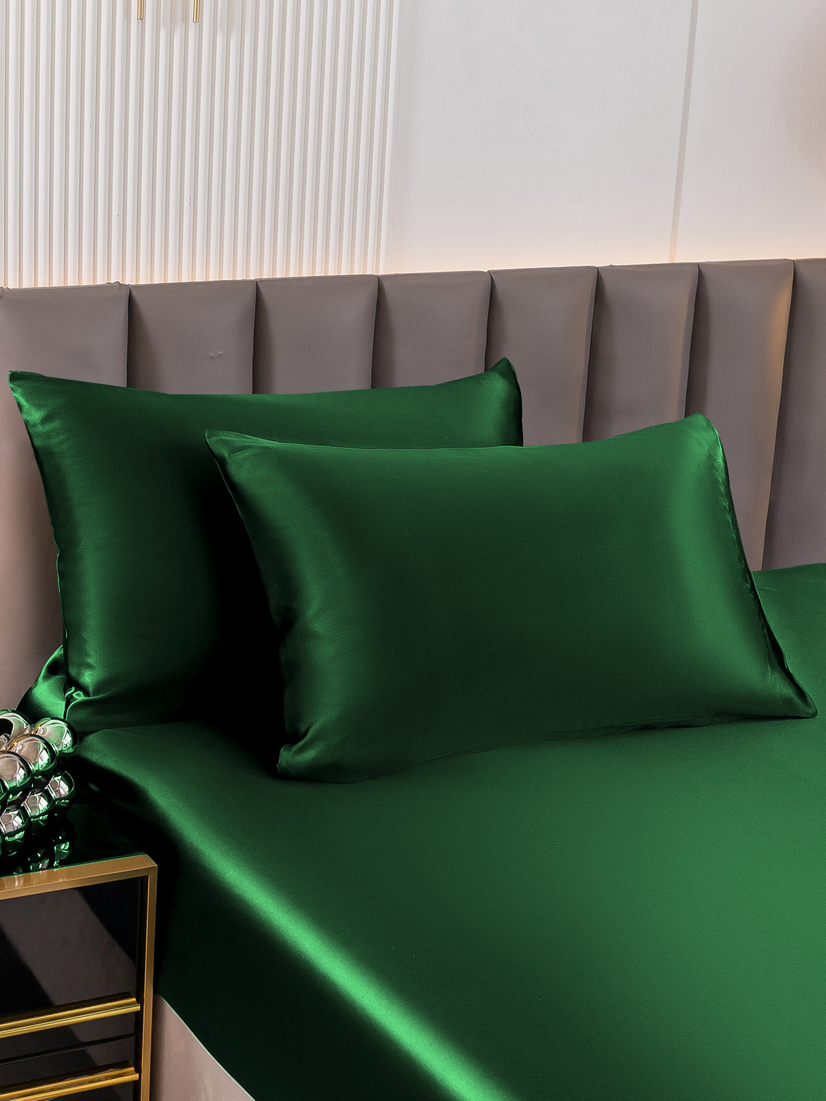 [Dark Green] SilkSilky-UK 22Momme Pure Silk Pillowcase 001
