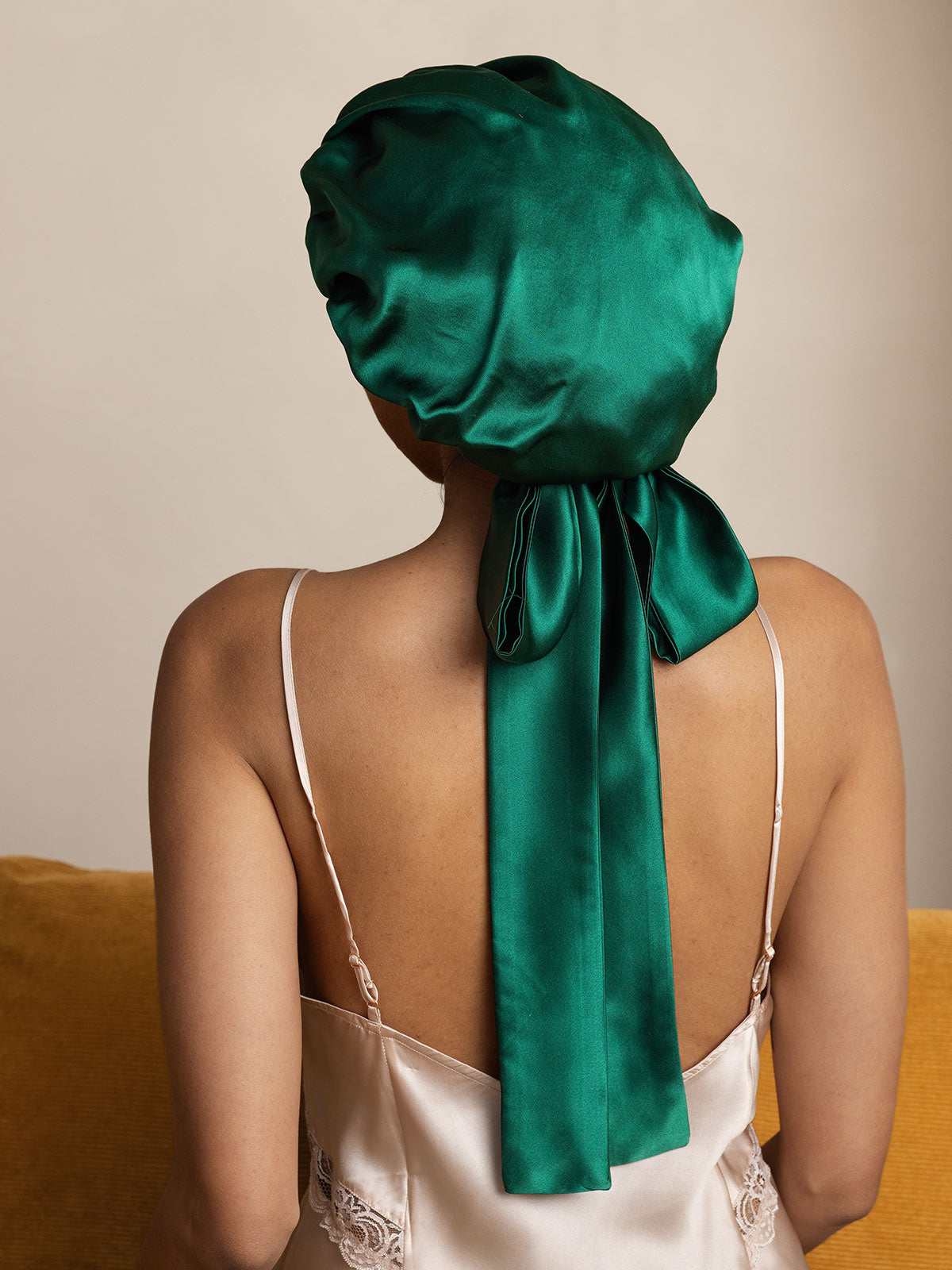 [Dark Green] SilkSilky-UK Pure Silk Sleep Cap 004