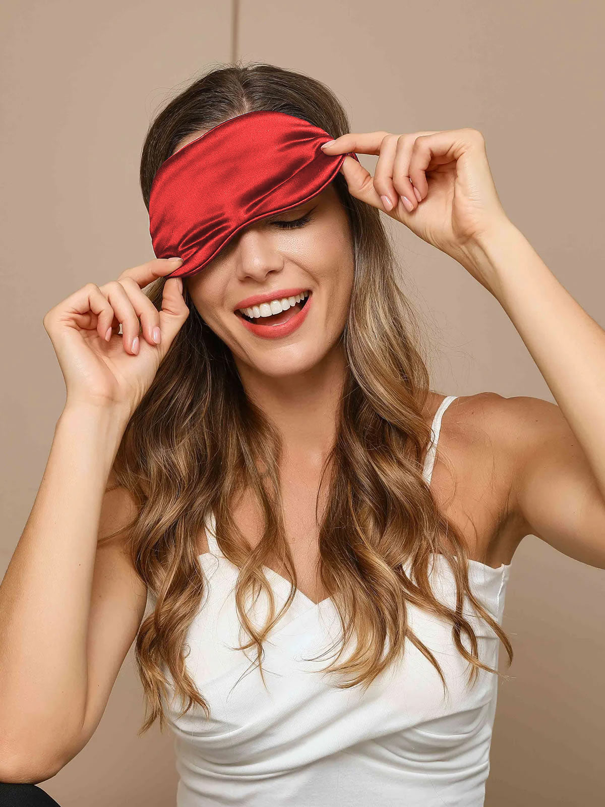 [Dark Red] SilkSilky-UK 19Momme Pure Silk Eye Mask 004