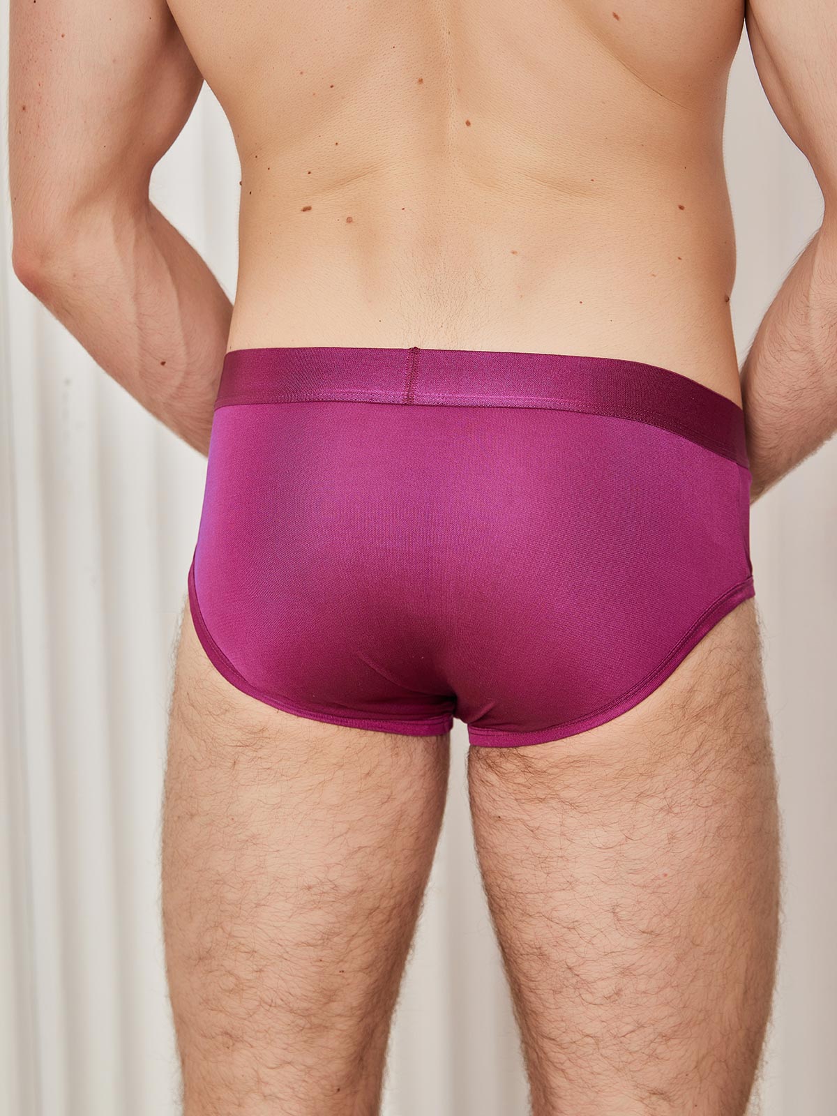 [Dark Red] SilkSilky-UK Silk Knitted Mens Underwear 004