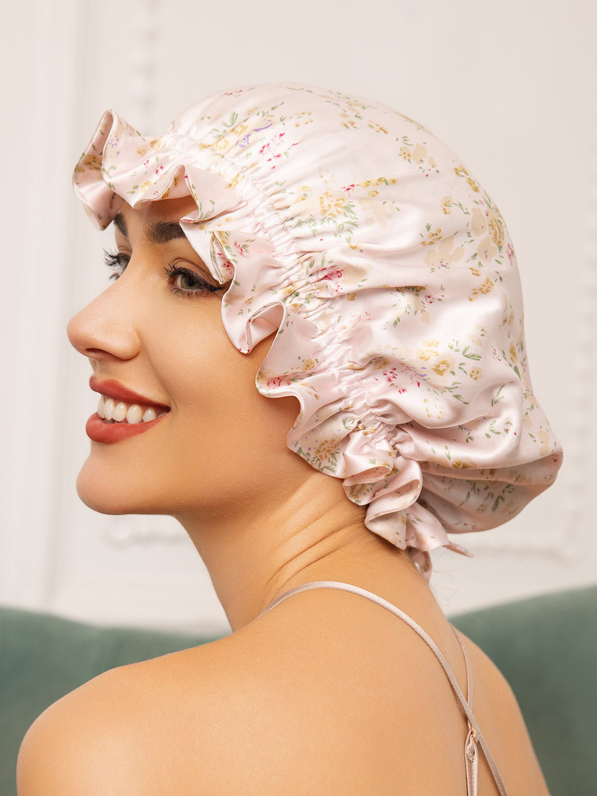 [Floral] SilkSilky-UK Pure Silk Sleep Cap 004