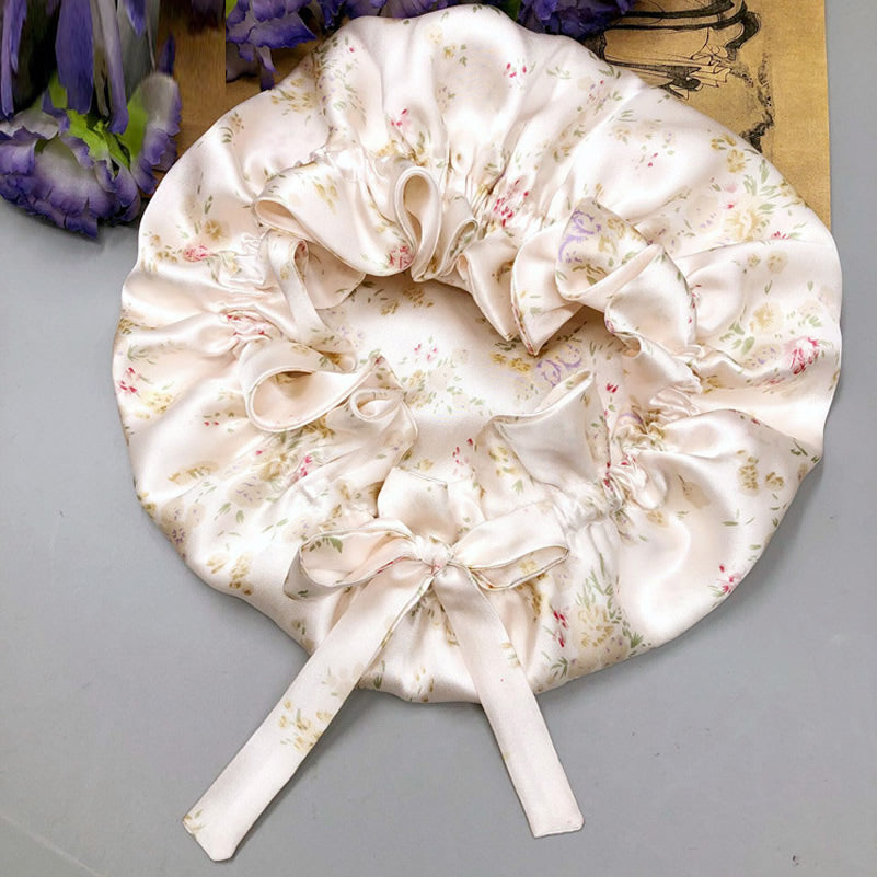 [Floral] SilkSilky-UK Pure Silk Sleep Cap 005