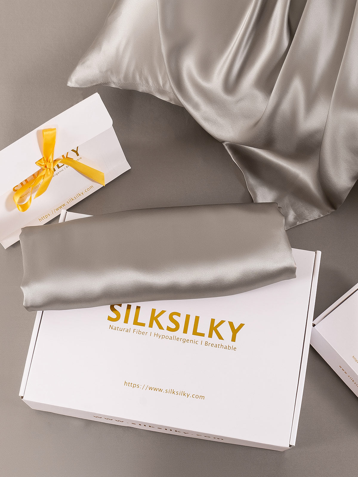 [Gray] SilkSilky-UK 19Momme Pure Silk Pillowcase 009