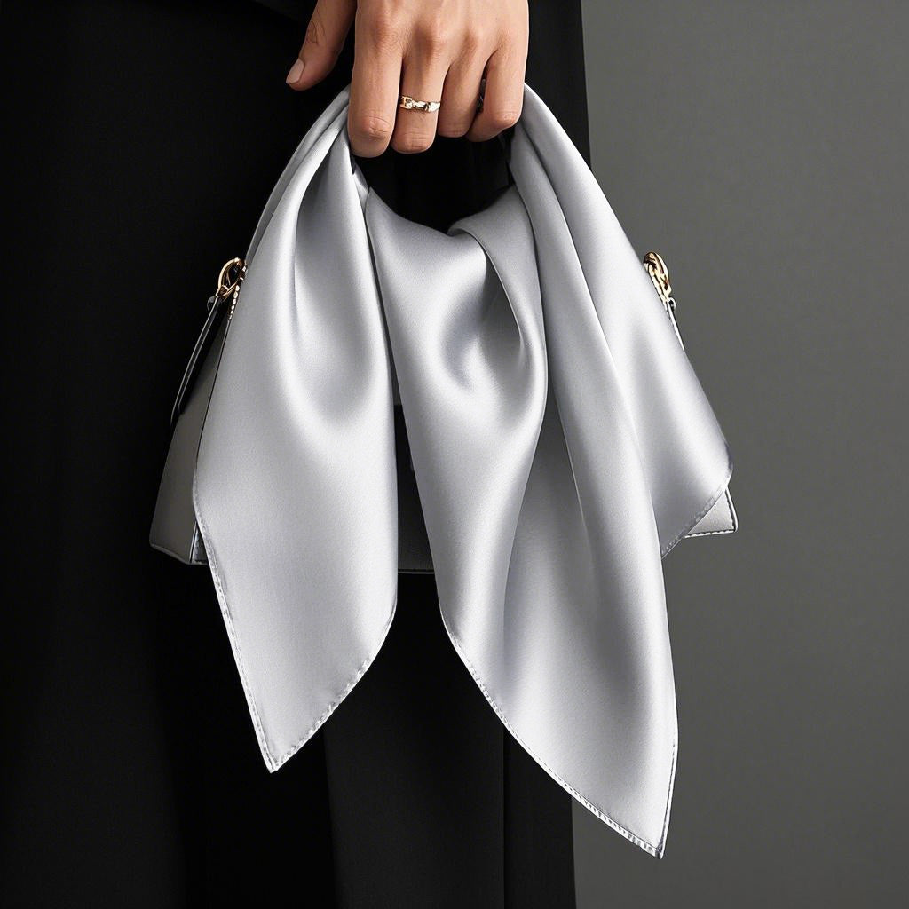 [Gray] SilkSilky-UK Pure Silk Scarf 001