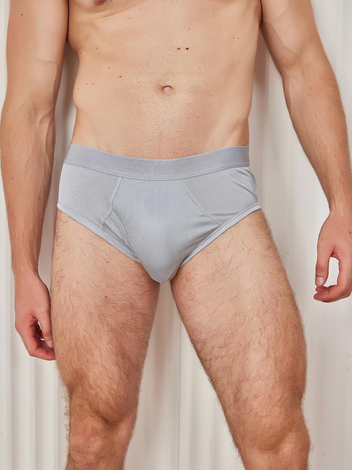 [Gray] SilkSilky-UK Silk Knitted Mens Underwear 004