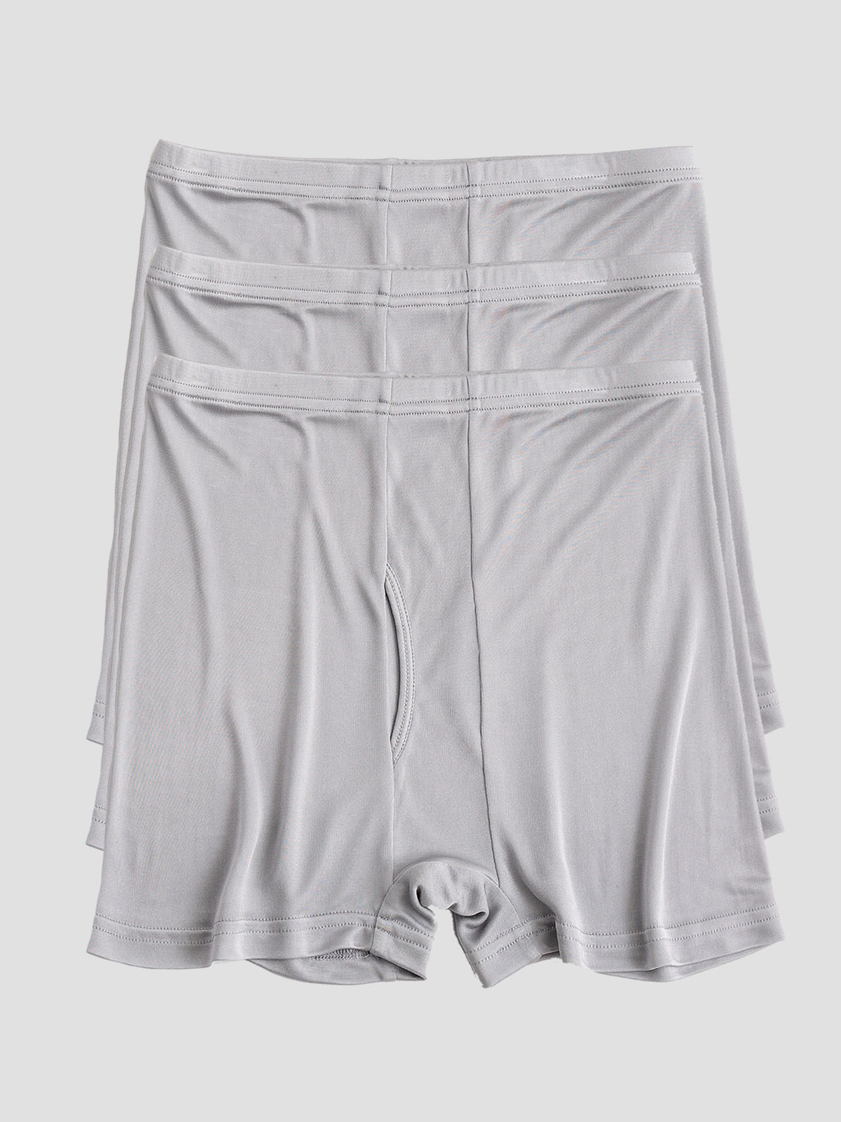 [Gray] SilkSilky-UK 100% Silk Jersey Men's Underwear 002