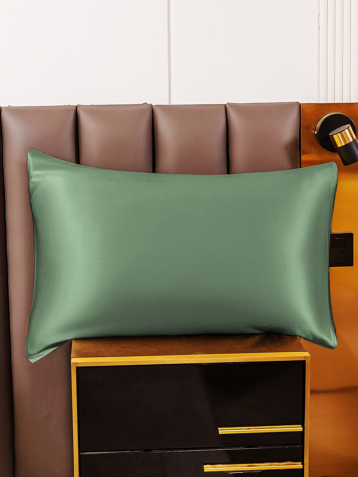 [Grayish Green] SilkSilky-UK 30Momme Pure Silk Pillowcase 001
