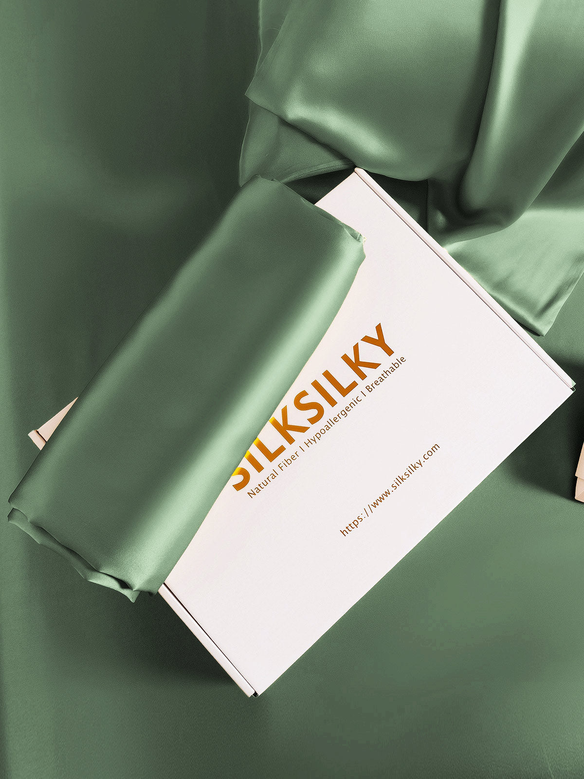 [Grayish Green] SilkSilky-UK 30Momme Pure Silk Pillowcase 005
