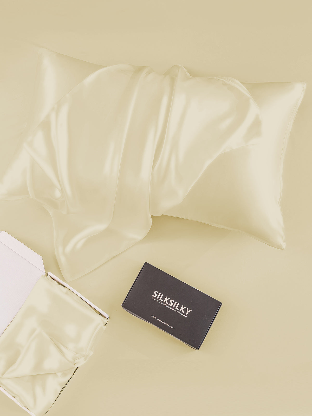 [Ivory] SilkSilky-UK 30Momme Pure Silk Pillowcase 005