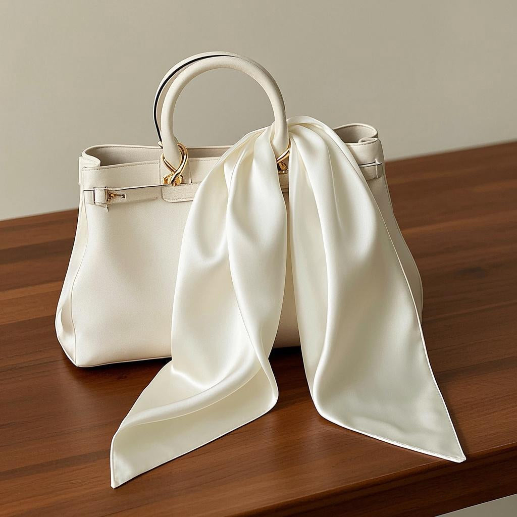 [Ivory] SilkSilky-UK Pure Silk Scarf 001