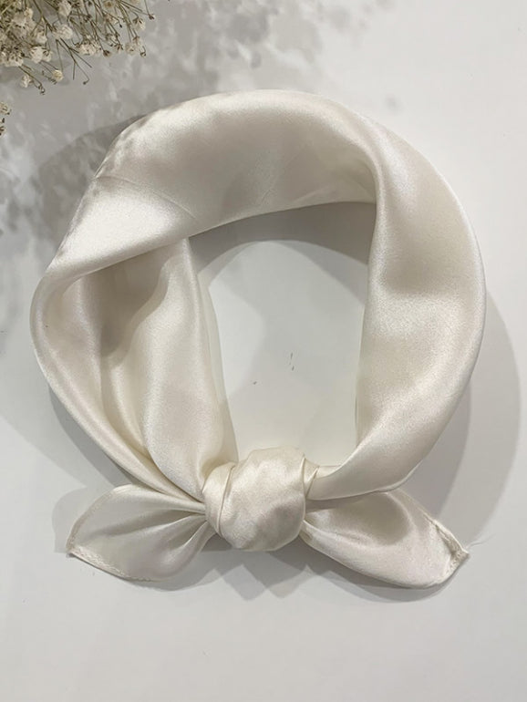 [Ivory] SilkSilky-UK Pure Silk Scarf 002