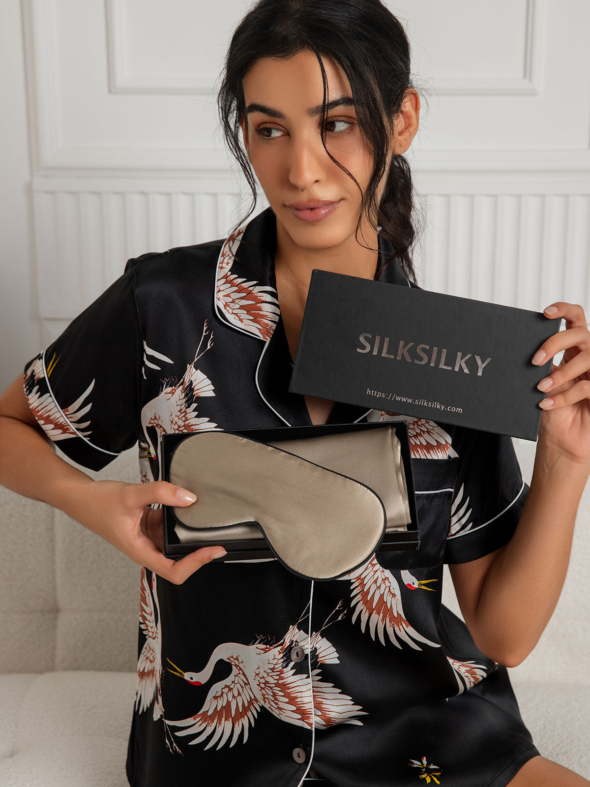 [Khaki] SilkSilky-UK 19Momme Pure Silk Pillowcase Set 001