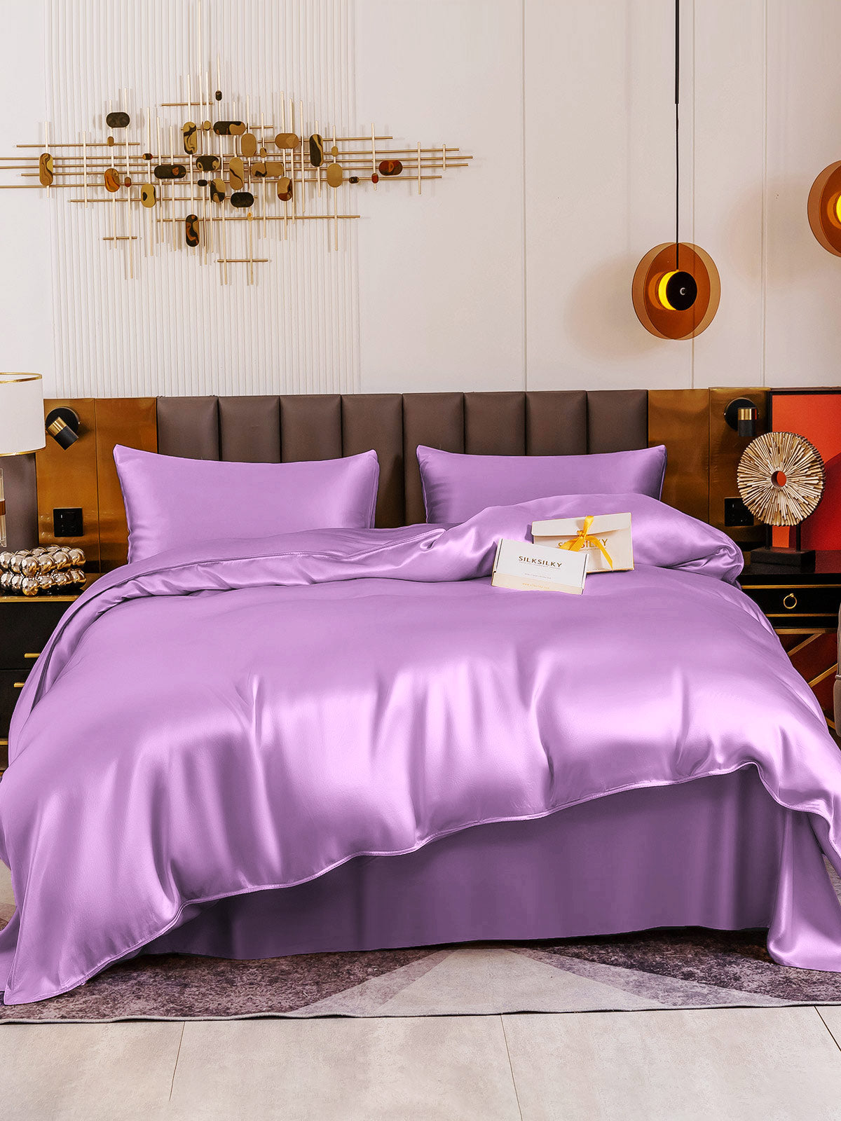 [Lavender] SilkSilky-UK 19Momme Pure Silk Bedding Set 002