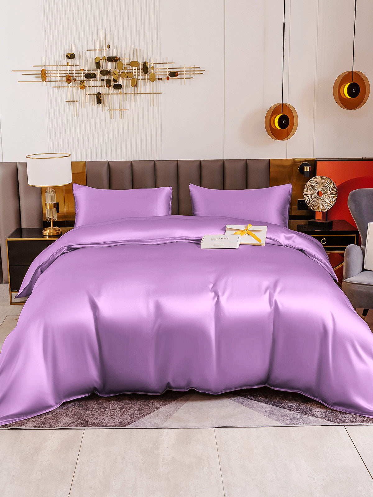 [Lavender] SilkSilky-UK 19Momme Pure Silk Bedding Set 002