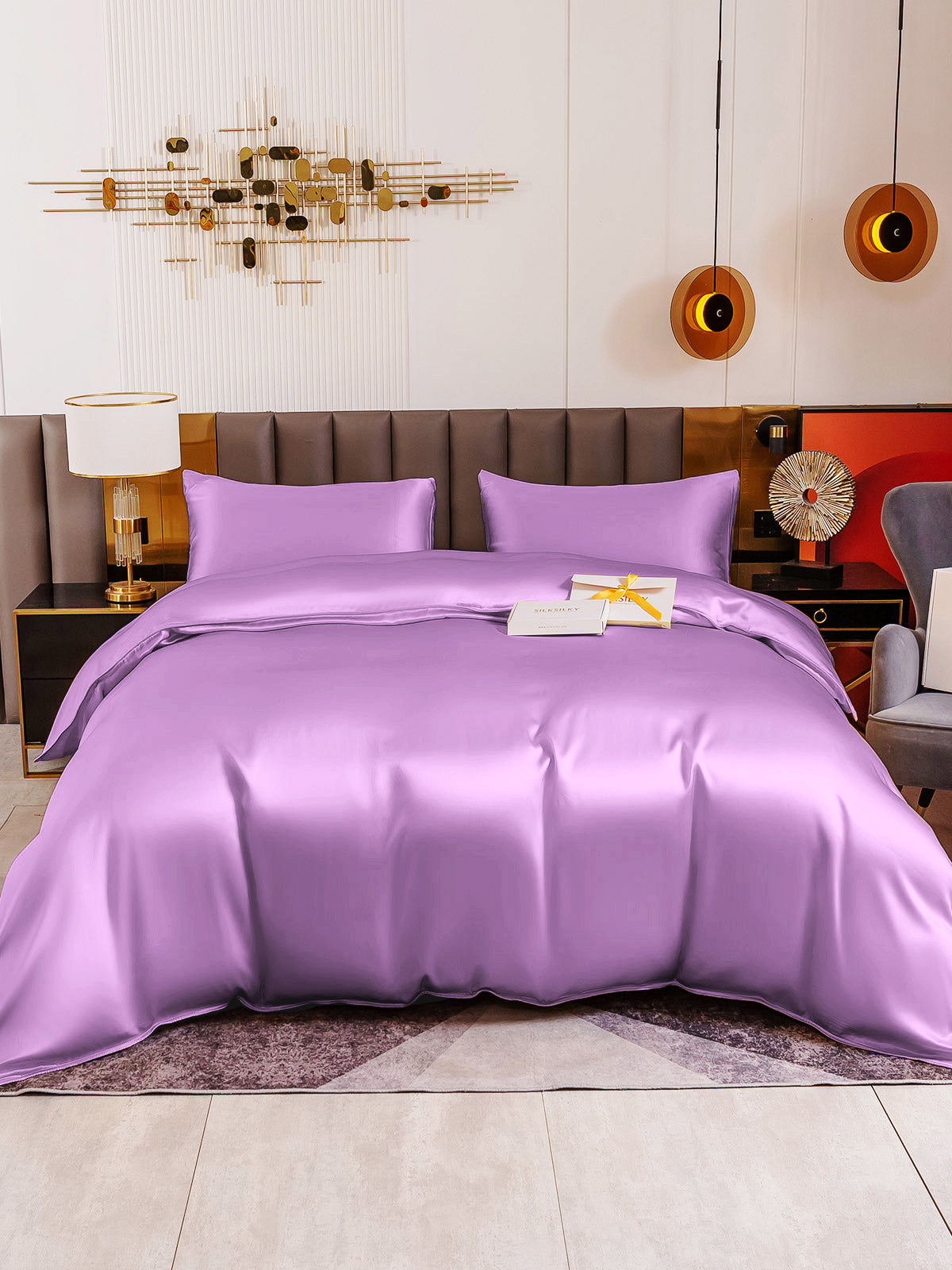 [Lavender] SilkSilky-UK 19Momme Pure Silk Bedding Set 005