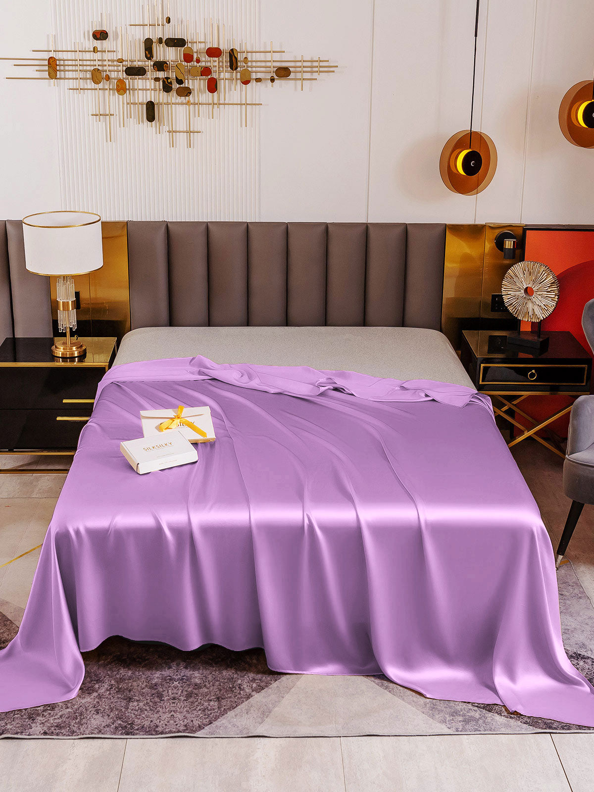 [Lavender] SilkSilky-UK 19Momme Pure Silk Sheet 002