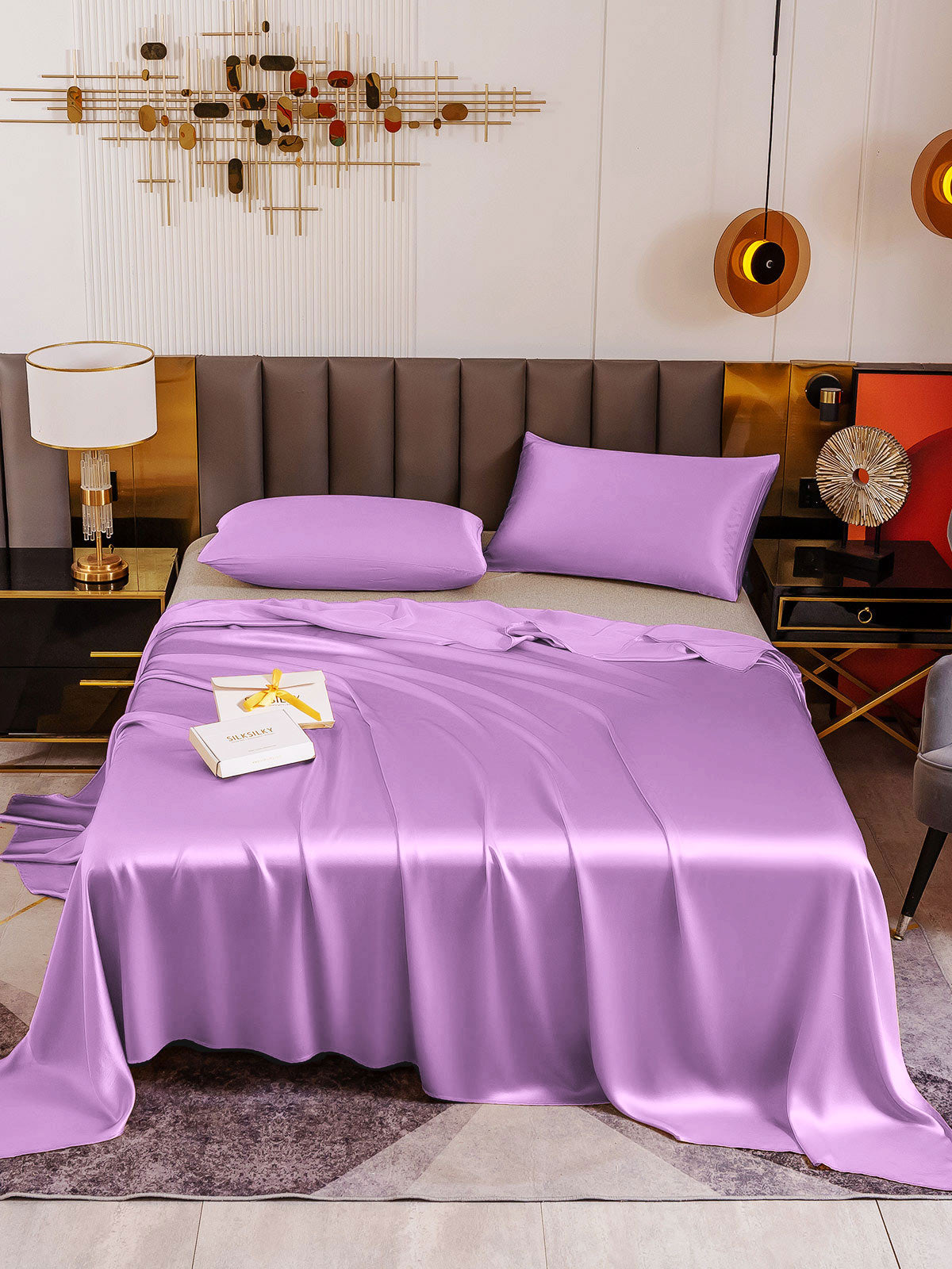 [Lavender] SilkSilky-UK 19Momme Pure Silk Sheet 002