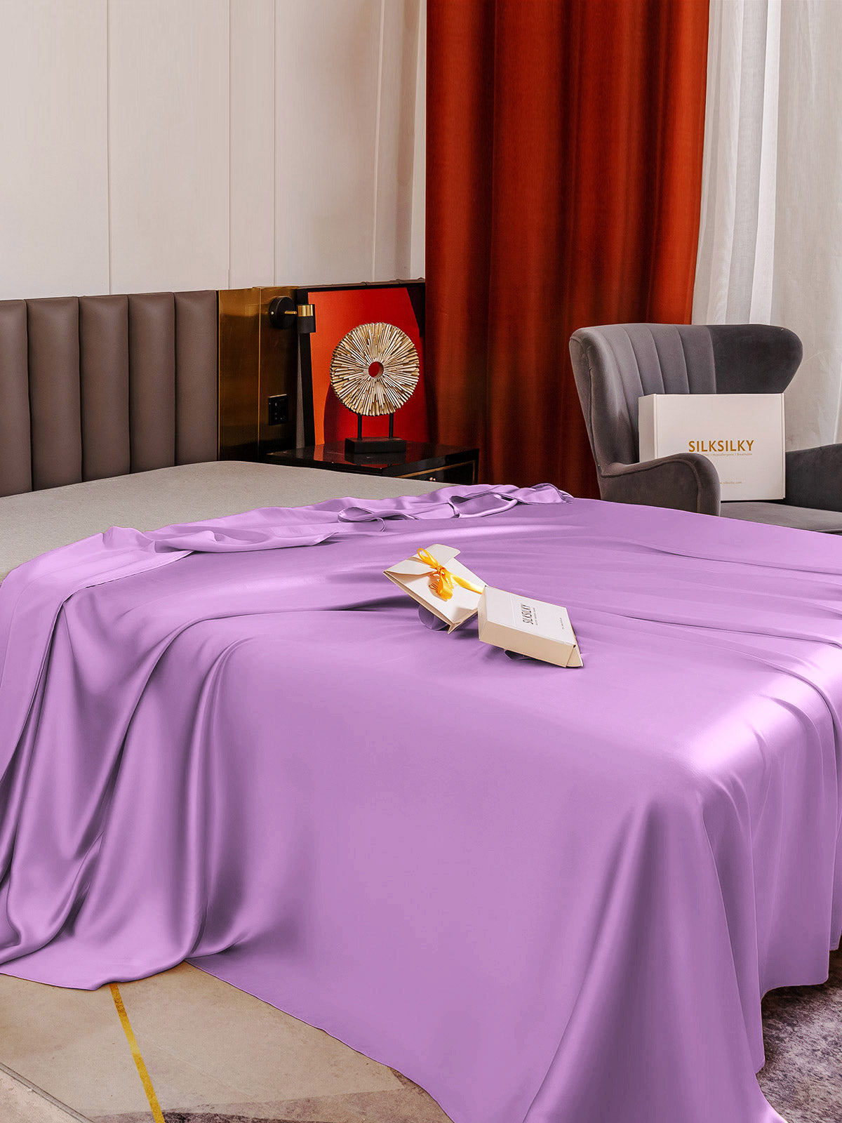 [Lavender] SilkSilky-UK 19Momme Pure Silk Sheet 003
