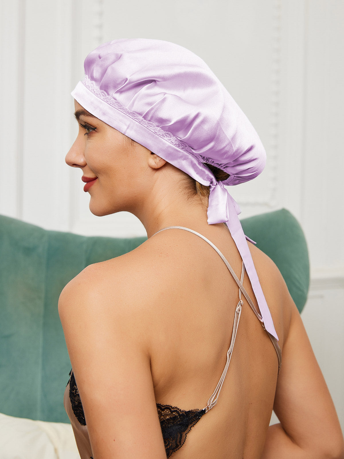 [Lavender] SilkSilky-UK Pure Silk Sleep Cap 002