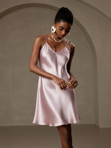 [Lavender] SilkSilky-UK Spaghetti Strap V Neck Dress 001