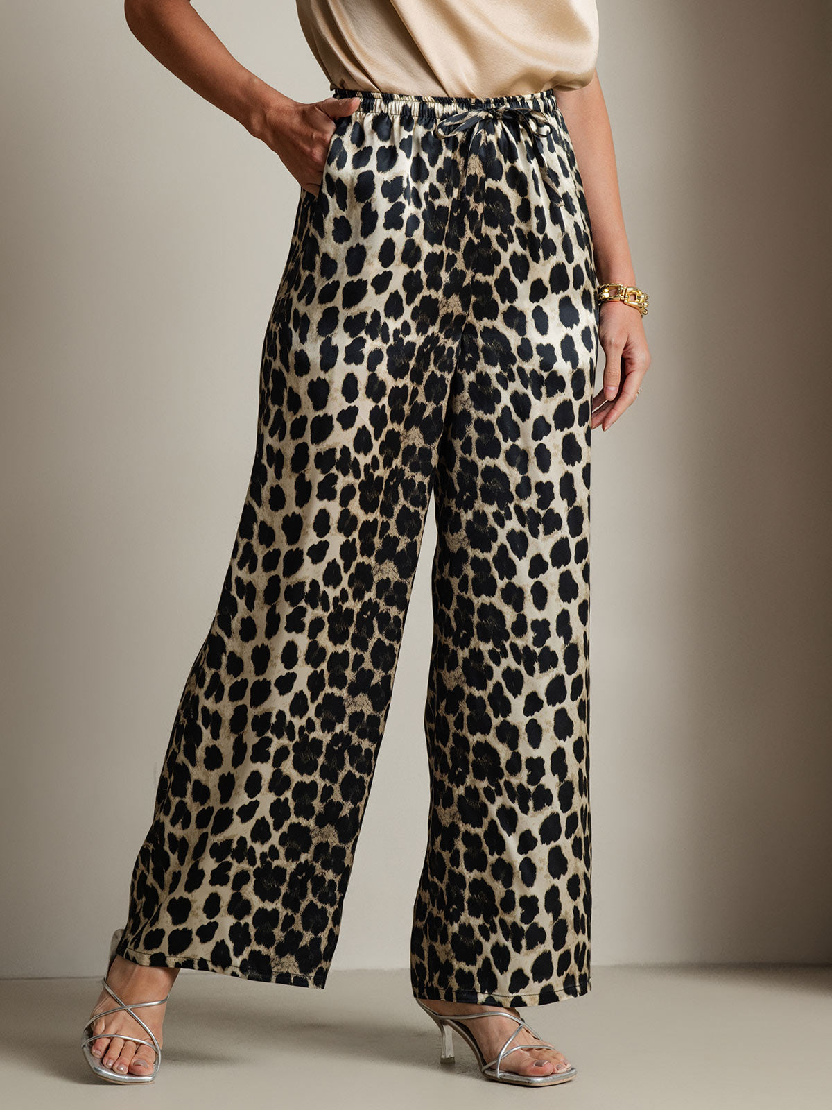 [Leopard] SilkSilky-UK Pure Silk Womens Pants 004