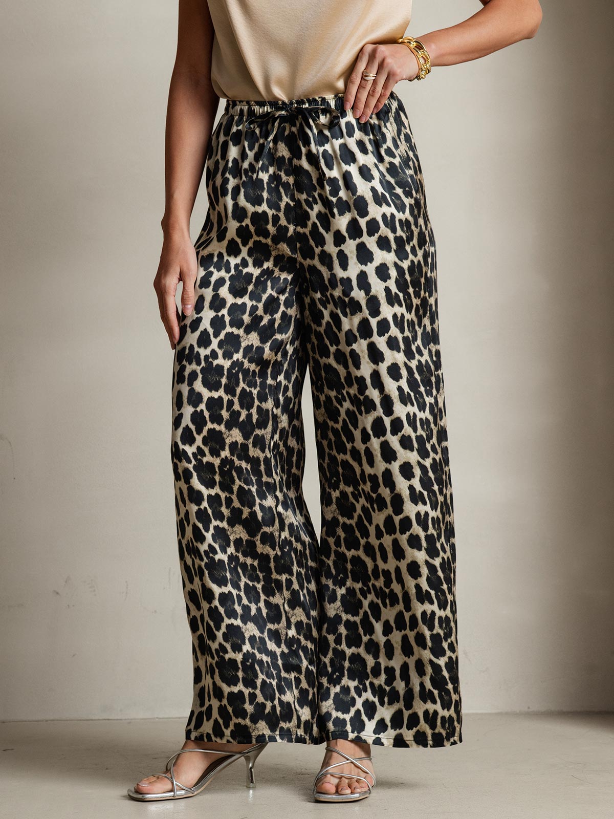 [Leopard] SilkSilky-UK Pure Silk Womens Pants 006