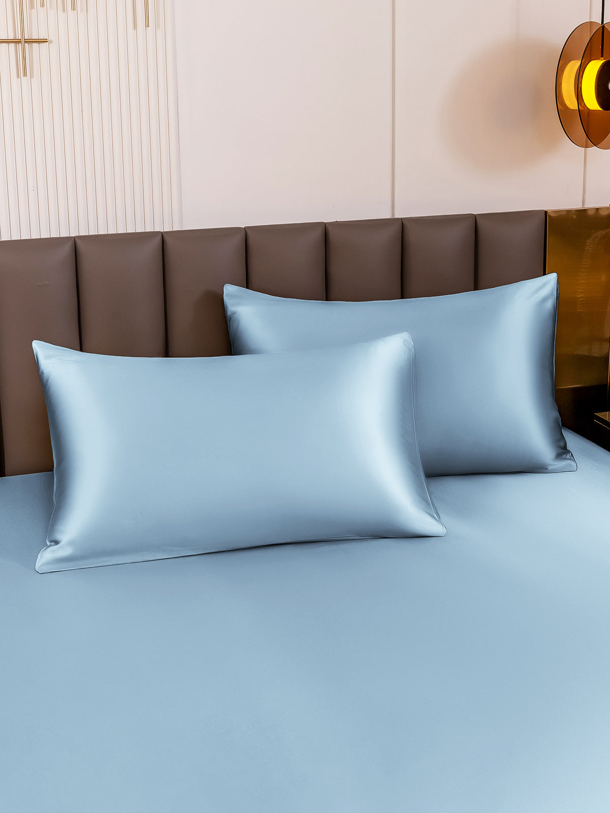 [Light Blue] SilkSilky-UK 19Momme Pure Silk Pillowcase 001