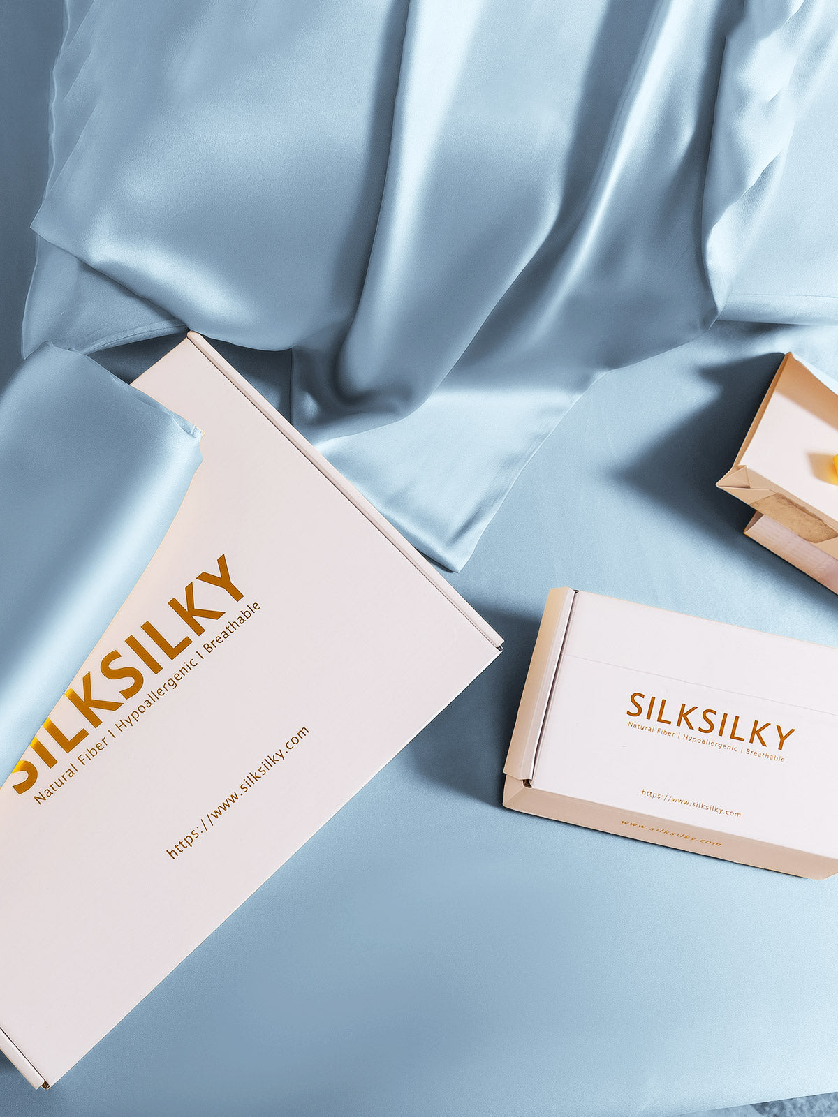 [Light Blue] SilkSilky-UK 19Momme Pure Silk Pillowcase 008