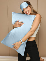[Light Blue] SilkSilky-UK 19Momme Pure Silk Pillowcase Set 004