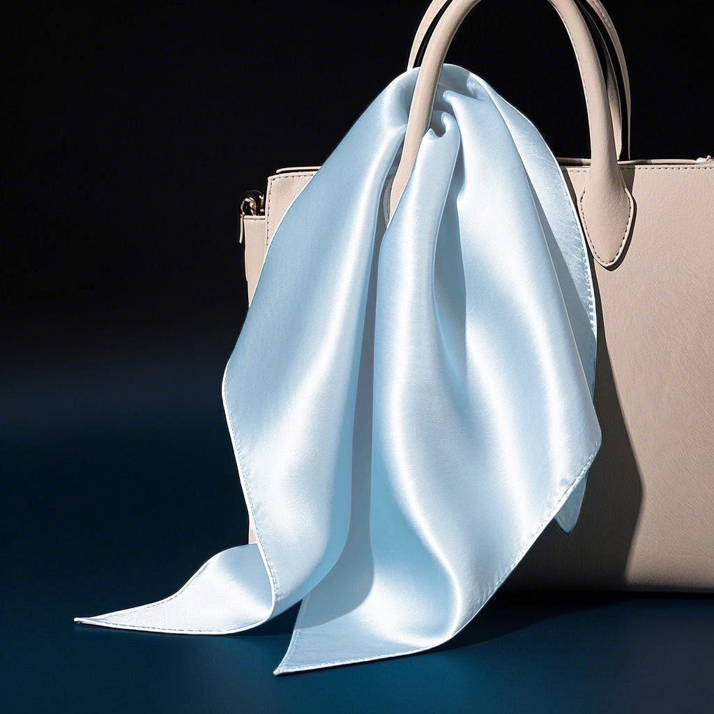 [Light Blue] SilkSilky-UK Pure Silk Scarf 001