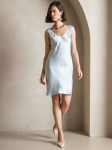 [Light Blue] SilkSilky-UK Sleeveless Scoop Neck Dress 007