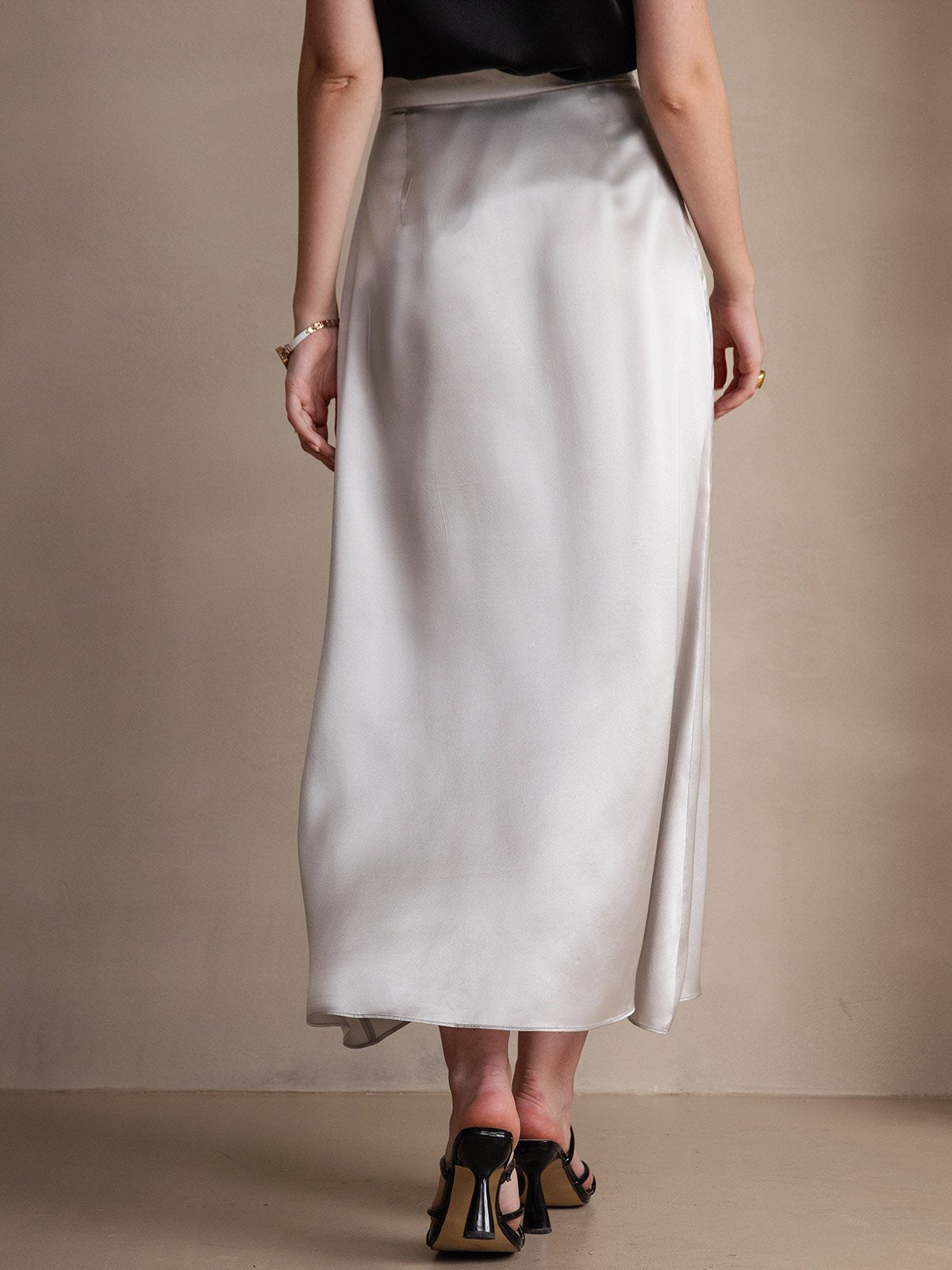[Light Gray] SilkSilky-UK 19Momme Silk Skirt 002