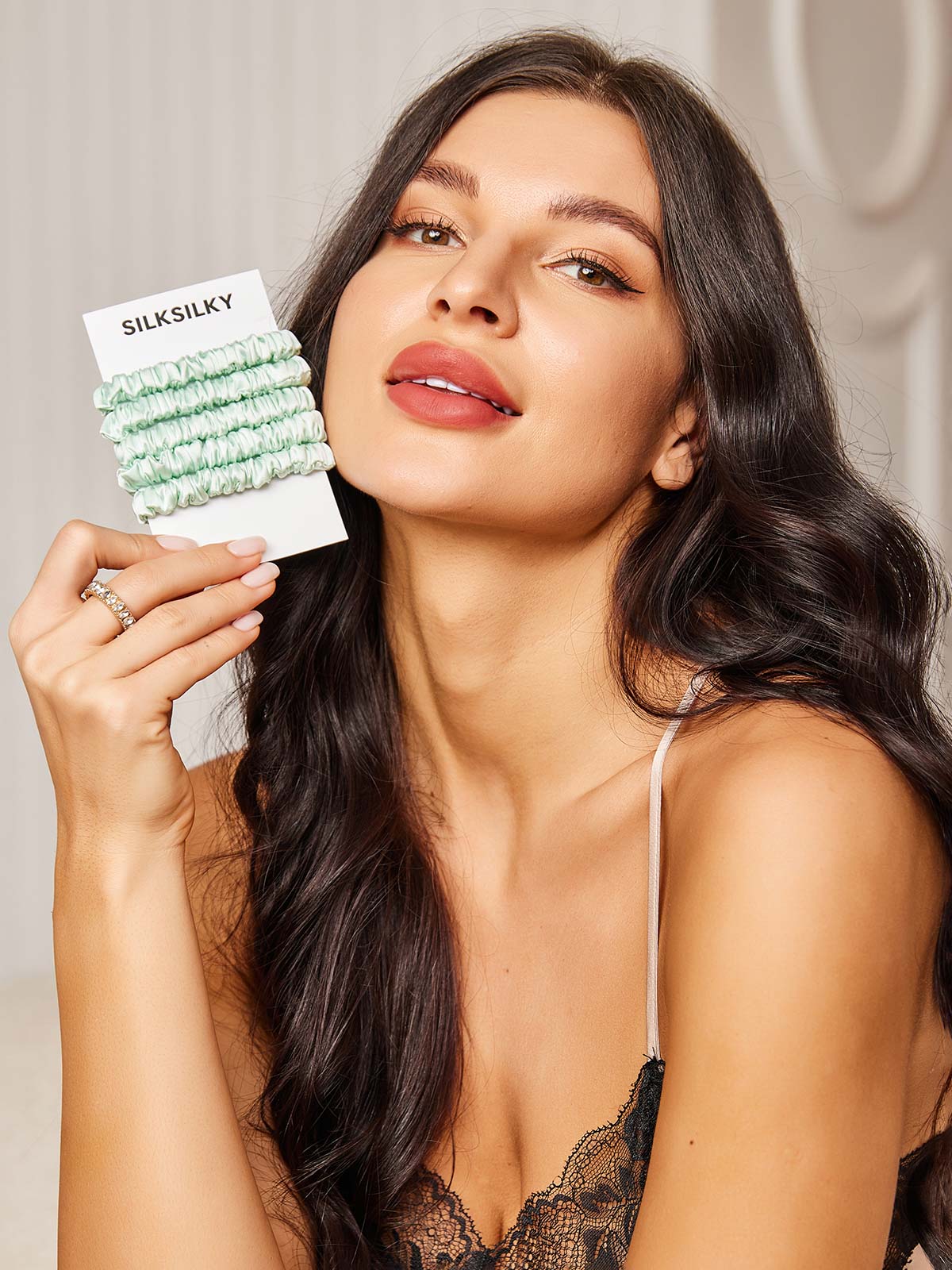 [Light Green] SilkSilky-UK Scrunchie 003