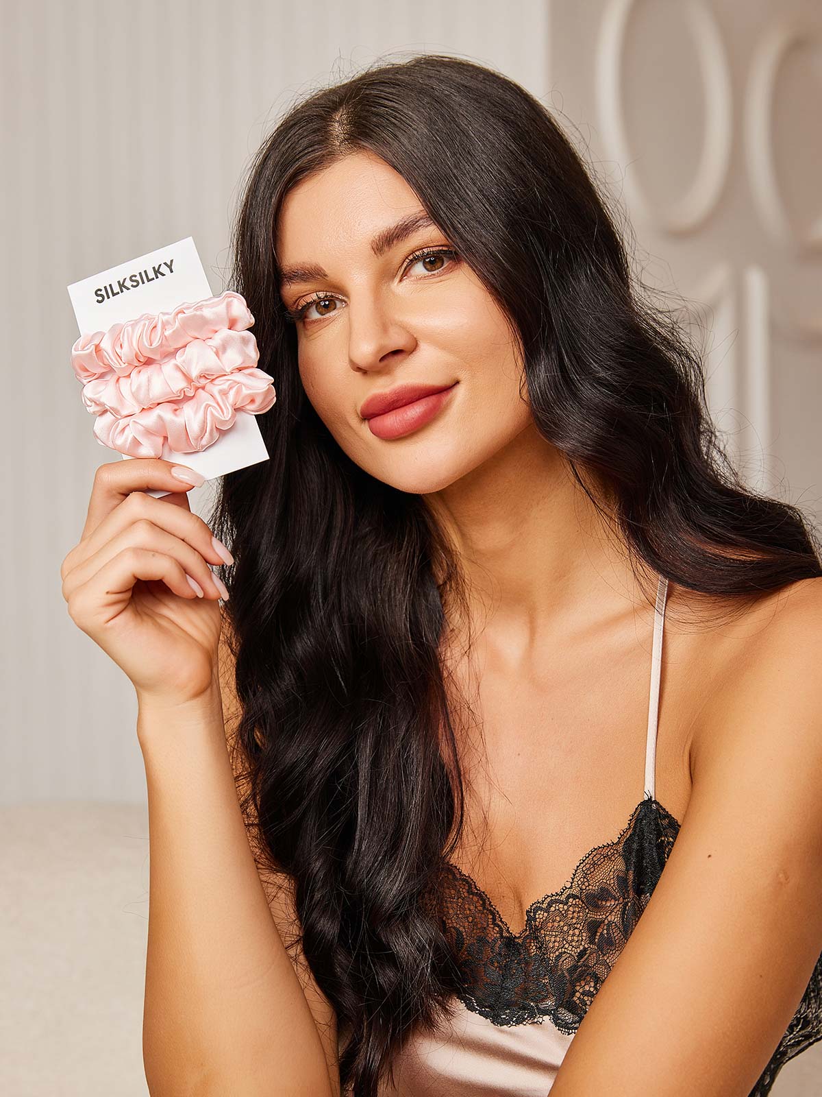 [Light Pink] SilkSilky-UK 19Momme Pure Silk Scrunchie 001