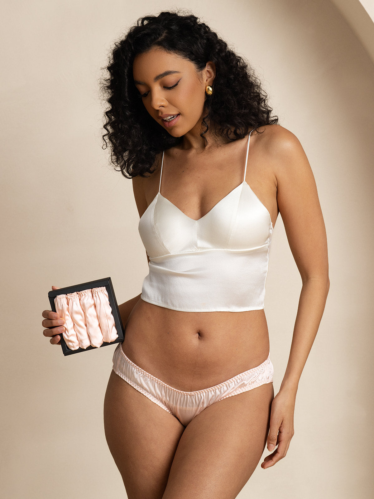 [Light Pink] SilkSilky-UK Silk Knitted Panty 006