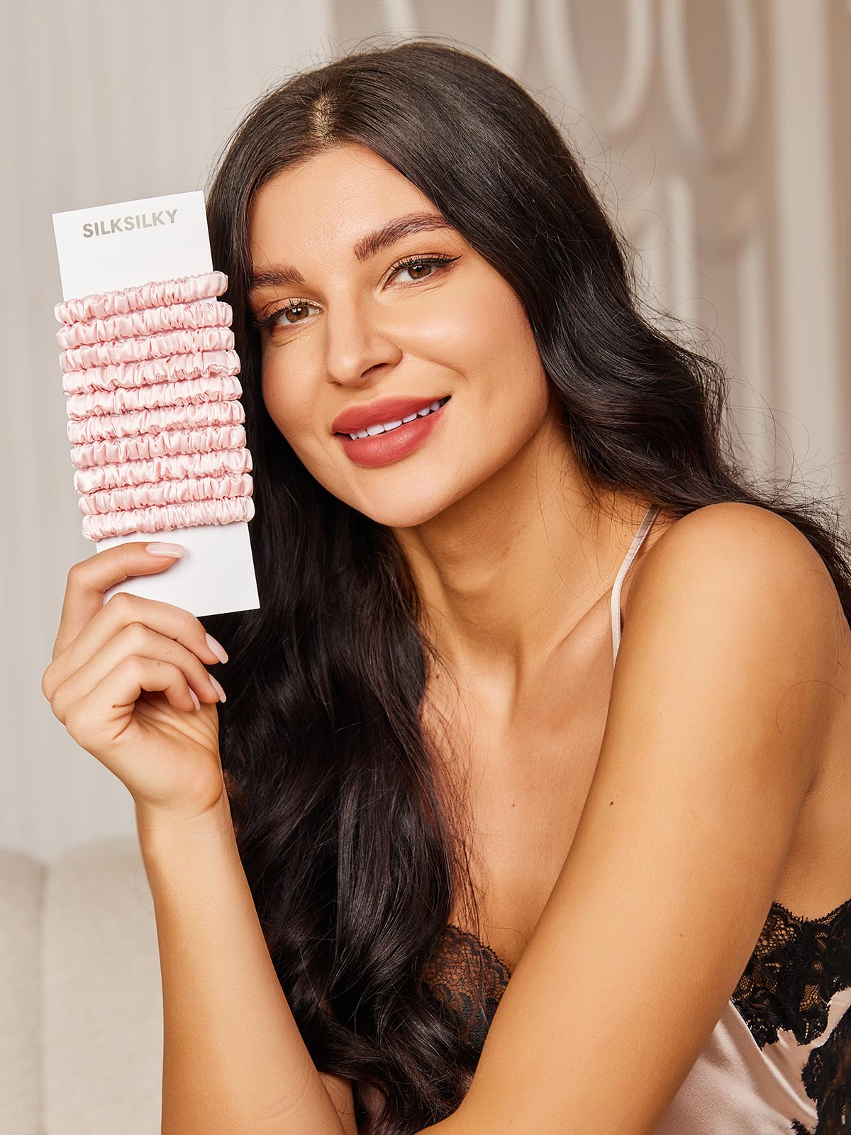 [Light Pink] SilkSilky-UK 19Momme Scrunchie 003