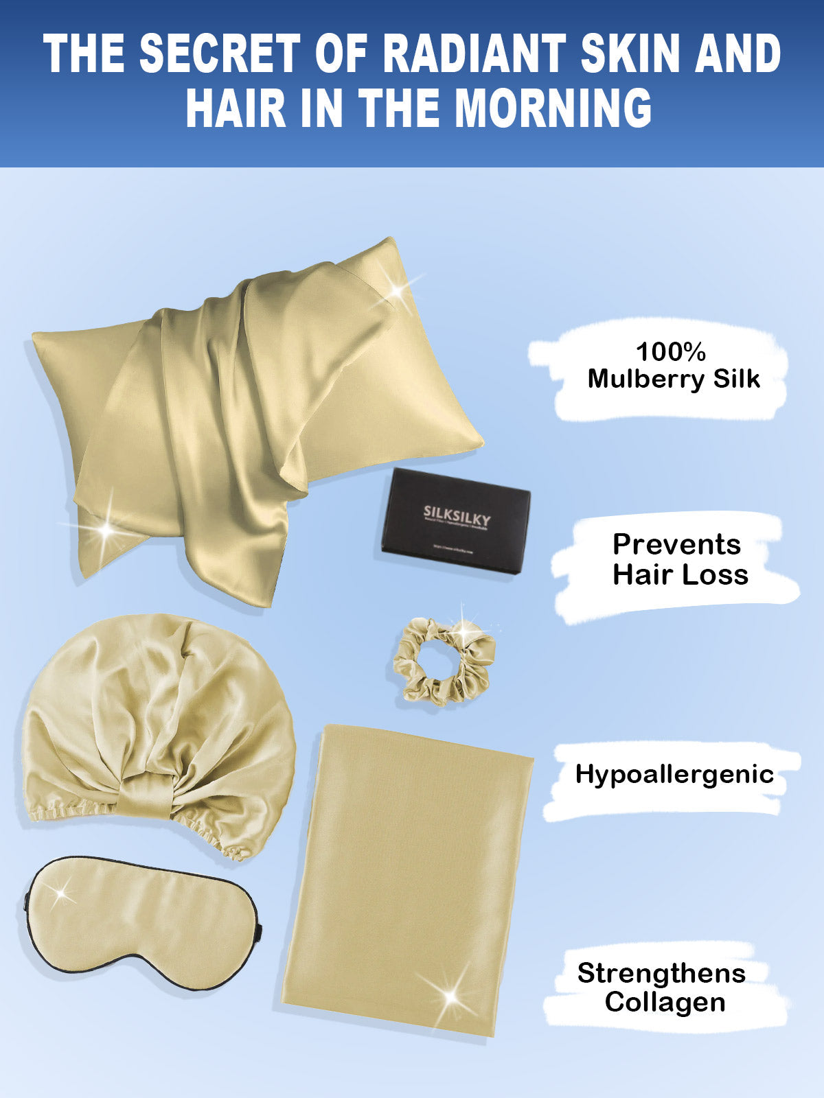 [Mint Green] SilkSilky-UK 19Momme Pure Silk Pillowcase Set 002