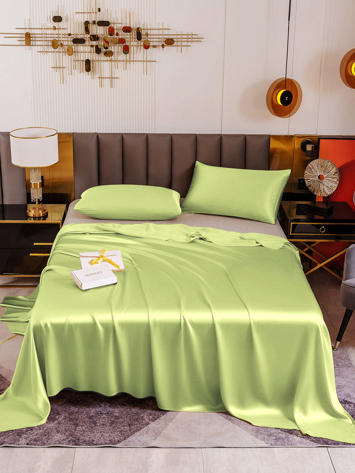 [Mint Green] SilkSilky-UK 19Momme Pure Silk Sheet 002