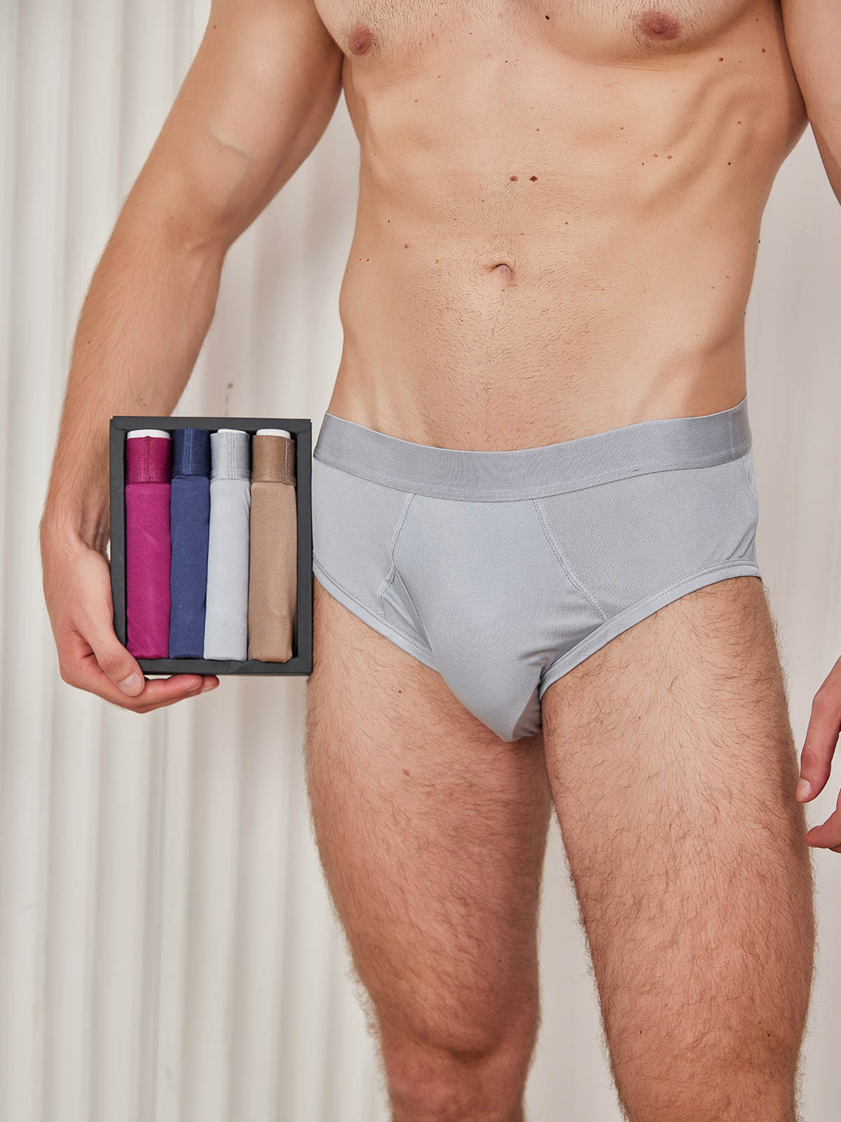 [Multi] SilkSilky-UK Silk Knitted Mens Underwear 001