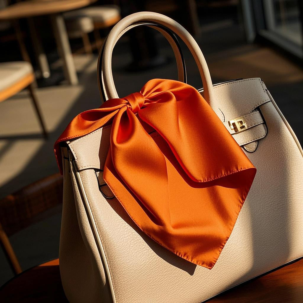 [Orange] SilkSilky-UK Pure Silk Scarf 001