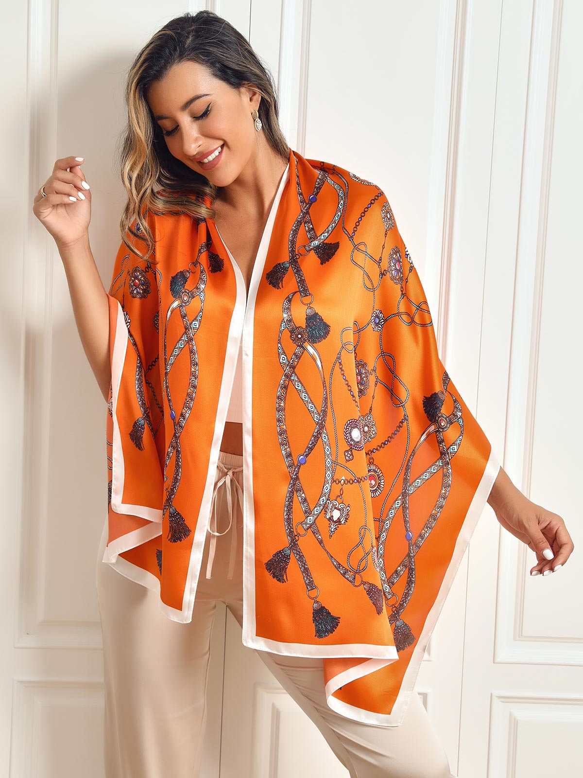 [P018] SilkSilky-UK Pure Silk Scarf 004